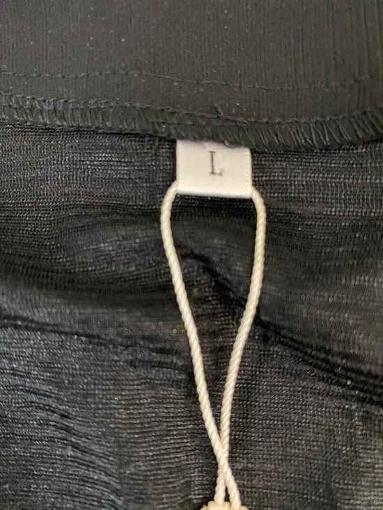 Black Ruffle Sleeve Chiffon Blouse L Lightweight & Elegant NWT - Picture 9 of 9